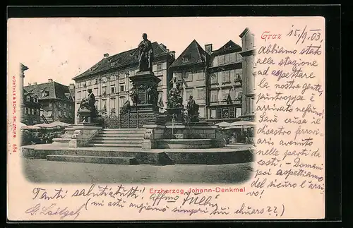 AK Graz, Erzherzog Johann-Denkmal