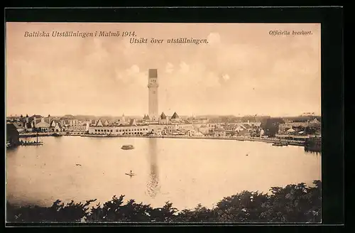 AK Malmö, Baltiska Utställningen 1914, Utsikt över utställningen