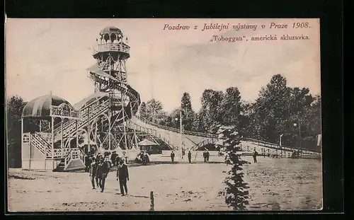 AK Prag, Jubilejni vystavy v Praze 1908, Toboggan