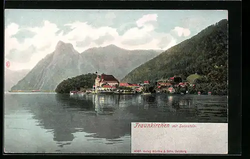 AK Traunkirchen, Gesamtansicht mit Sonnstein