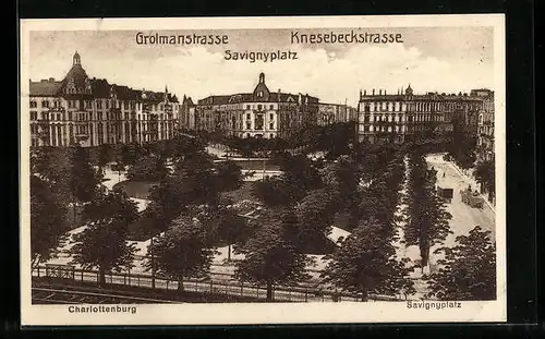 AK Berlin-Charlottenburg, Grolmannstrasse, Savignyplatz, Knesebeckstrasse