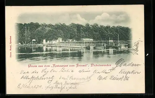 AK Berlin-Pichelswerder, Restuarant zum Freund am Wasser