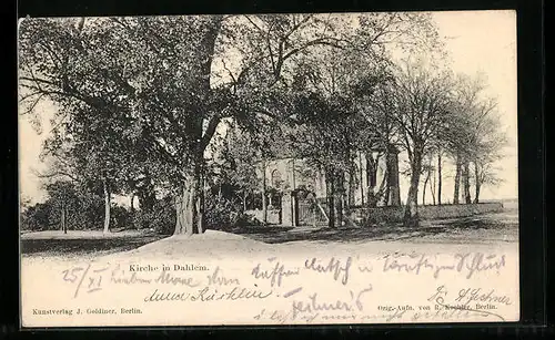 AK Dahlem, Kirche mit Bäumen