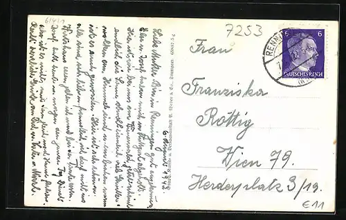 AK Renningen, Ortsansicht mit Kirche