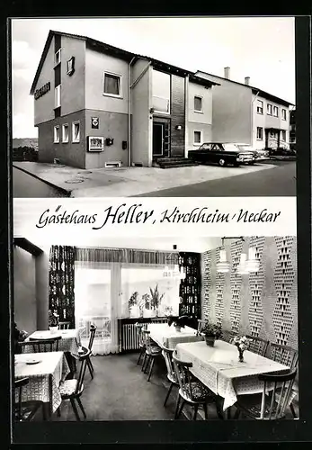 AK Kirchheim /Neckar, Hotel Gästehaus Heller, Innenansicht