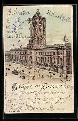 Lithographie Berlin, Rathaus, Königstrasse