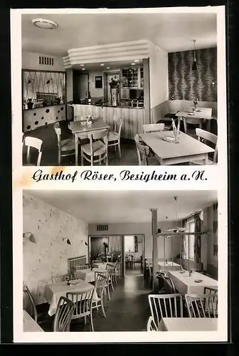AK Besigheim a. N., Gasthof Röser, Innenansichten