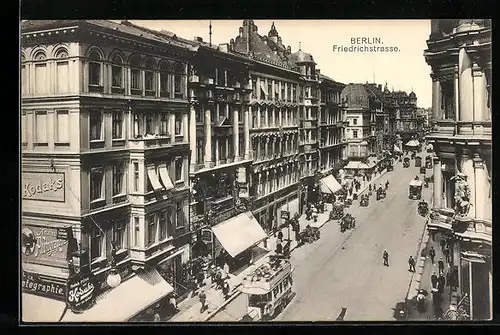 AK Berlin, Friedrichstrasse mit Geschäften
