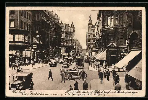AK Berlin, Friedrichstrasse mit Blick auf Lindenpassage