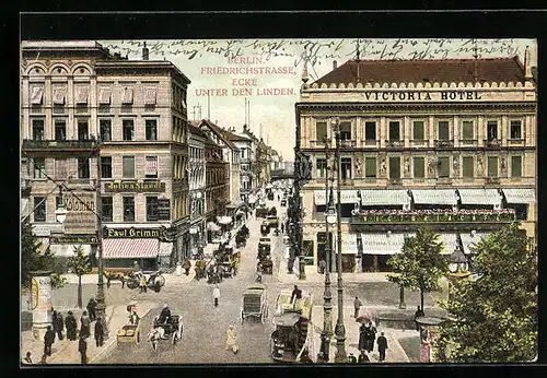 AK Berlin, Friedrichstrasse, Ecke unter den Linden