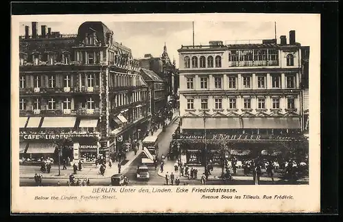 AK Berlin, Unter den Linden, Ecke Friedrichstrasse
