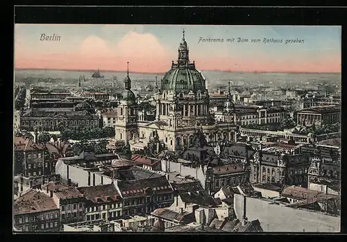 AK Berlin, Panorama mit Dom vom Rathaus gesehen