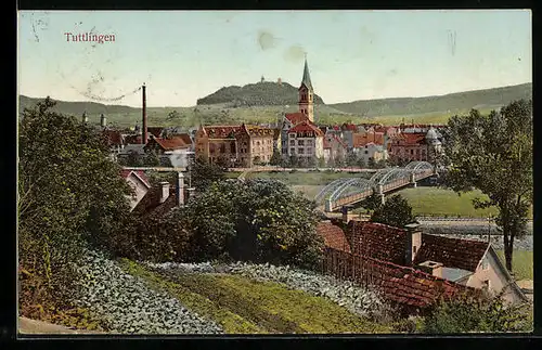 AK Tuttlingen, Ortsansicht mit Brücke