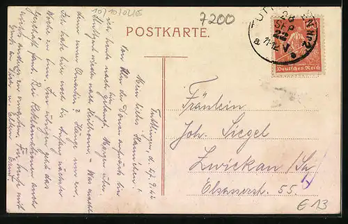 AK Tuttlingen, Ortsansicht mit Brücke