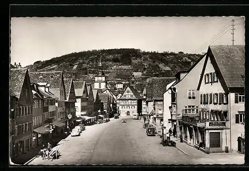 AK Künzelsau /Württ., Marktplatz mit Bergen
