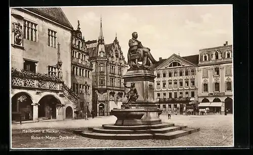 AK Heilbronn a. Neckar, Platz mit Robert-Mayer-Denkmal