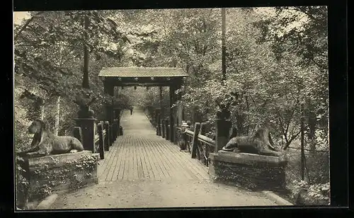 AK Grunewald, Waldweg mit Tor