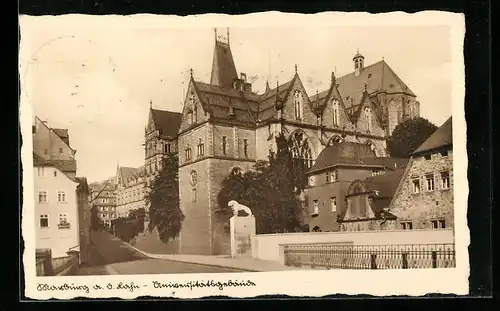 AK Marburg a. d. Lahn, Ansicht vom Universitätsgebäude