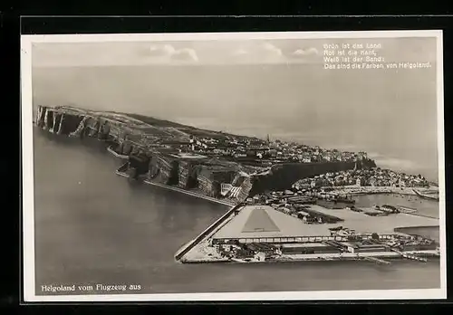 AK Helgoland, Ortsansicht vom Flugzeug aus