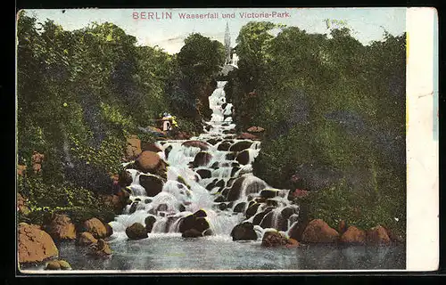 AK Berlin-Kreuzberg, Wasserfall und Victoria-Park