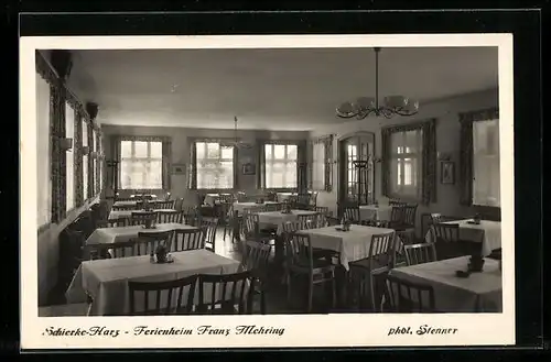 AK Schierke /Harz, Innenansicht Ferienheim Franz Mehring