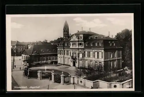 AK Düsseldorf, Strassenpartie mit Jägerhof