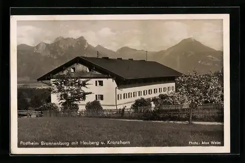 AK Brannenburg, Postheim mit Heuberg u. Kranzhorn