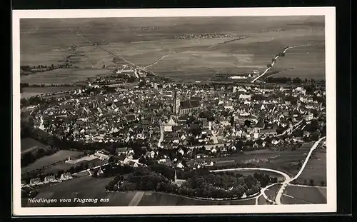 AK Nördlingen, Ortsansicht vom Flugzeug aus