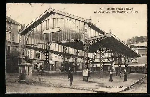 AK Beaurepaire, La Nouvelle Halle construite en 1913