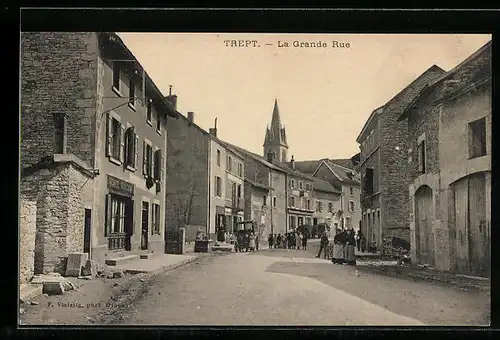 AK Trept, La GrandeRue, Strassenpartie