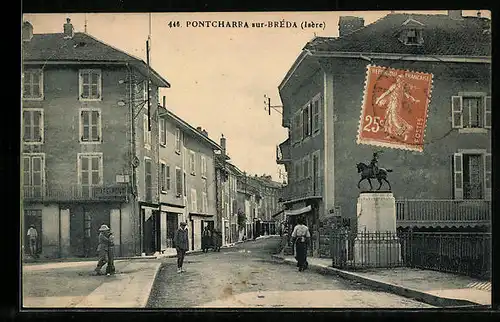 AK Pontcharra-sur-Bréda, Une rue, Strassenpartie