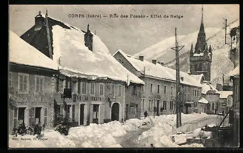 AK Corps, Rue des Fossés, Effet de Neige, Strassenpartie