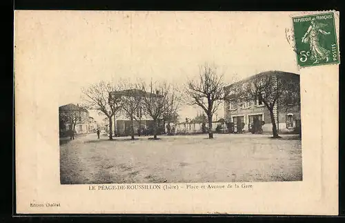 AK Le Péage-de-Roussillon, Place et Avenue de la Gare