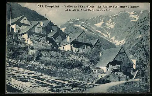 AK Allemont, Vallée de l`Eau-d`Olle, Le Rivier d`Allemont et le Massif des Sept-Laux