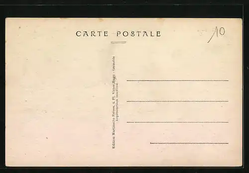 AK Le Rouget, La Route de la Bérarde, Les Etages et la Tête du Rouget