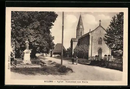 AK Eclose, Eglise & Monument aux Morts