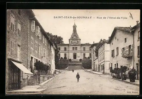 AK Saint-Jean-de-Bournay, Rue de l`Hôtel-de-Ville