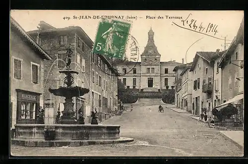 AK St-Jean-de-Bournay, Place des Terreaux