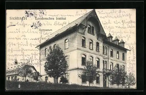 AK Sasbach, Blick auf das Lendersches Institut, Gymnasium