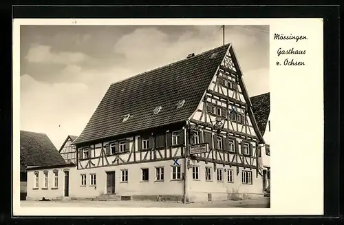 AK Mössingen, Blick auf das Gasthaus zum Ochsen