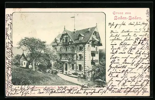 AK Baden-Baden, Hotel Grethel von Fr. Erath