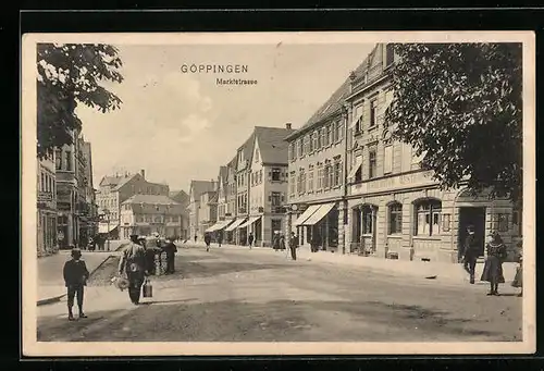 AK Göppingen, Partie in der Marktstrasse am Gasthaus Westhausee