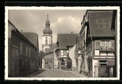 AK Willstätt, Hauptstrasse mit Kirche
