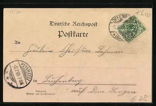 AK Offenburg, Marktplatz mit Geschäften