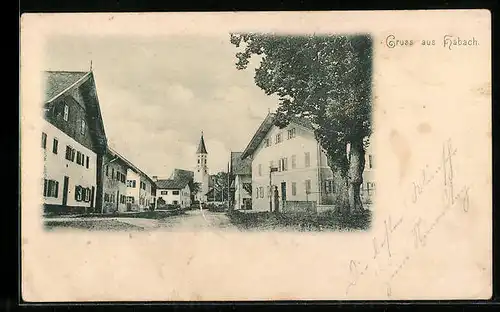 AK Habach, Ortsansicht mit Kirche