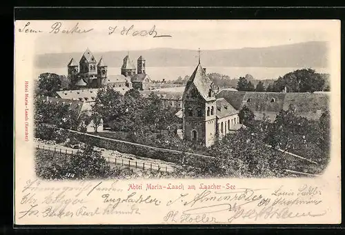 Relief-AK Maria-Laach, Abtei am Laacher-See