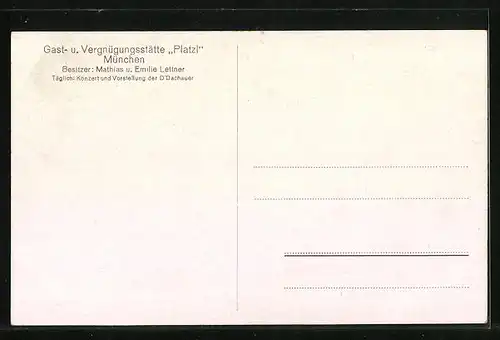 AK München, Gaststätte Platzl