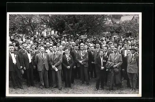 Foto-AK Hofen /Kr. Aalen, Sängerfest, 50. Vereins-Jubiläum 1939, Männer