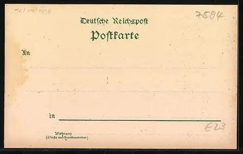 Lithographie Kappelrodeck, Blick auf das Geschäft August Roth