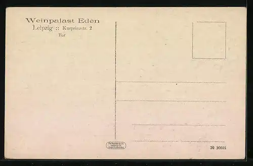 AK Leipzig, Bar des Gasthaus Weinpalast Eden in der Kurprinzstr 2